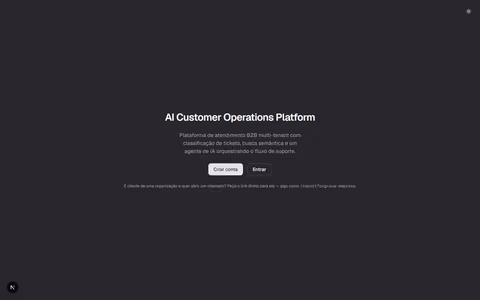 AI Customer Operations Platform - captura de tela
