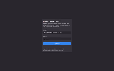 Product Analytics OS - captura de tela