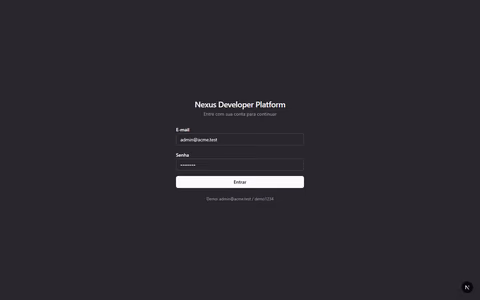 Nexus Developer Platform - captura de tela