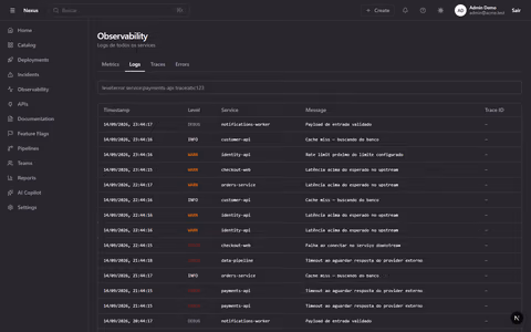 Nexus Developer Platform - captura de tela