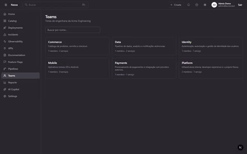 Nexus Developer Platform - captura de tela