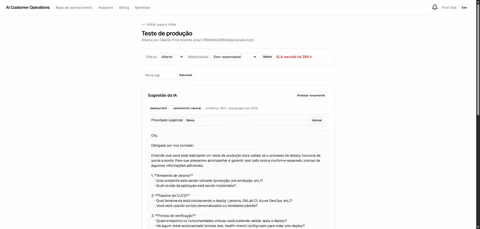 AI Customer Operations Platform - captura de tela